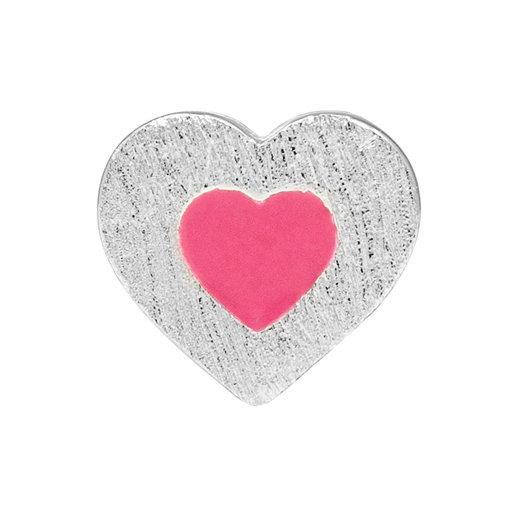 LULU Copenhagen Color Heart örhänge 1 st silverpläterad Ear stud, 1 pcs Pink