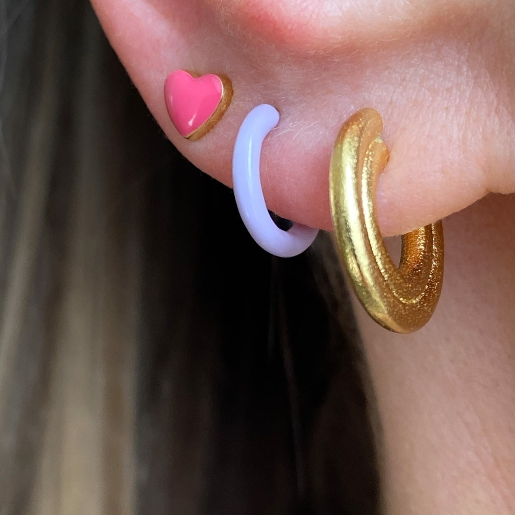 LULU Copenhagen Color Hoop 1 pcs - Box Ear stud, 1 pcs Lila