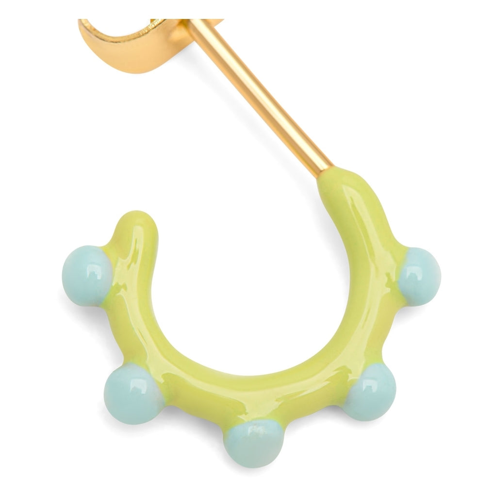 LULU Copenhagen Color Hoop Dot 1 st Hoops Mint - Silk Light Green