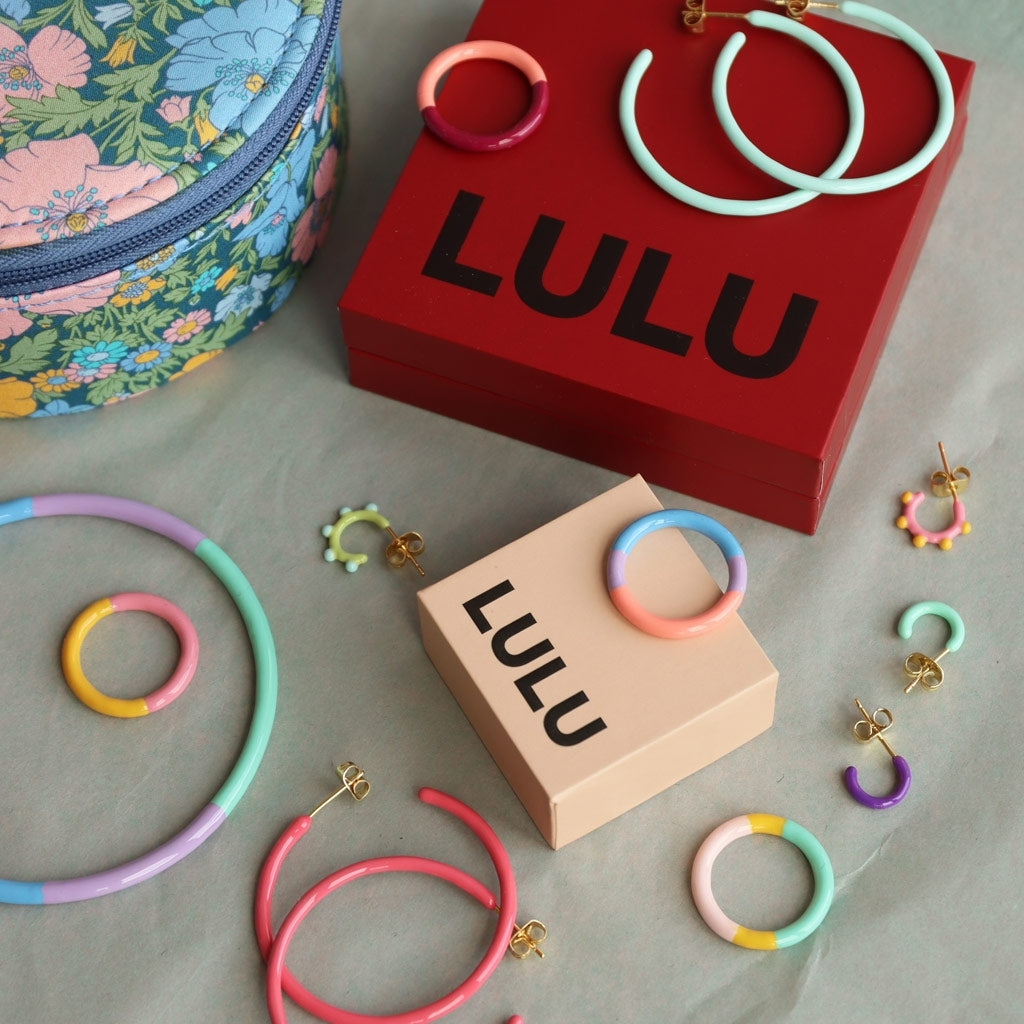 LULU Copenhagen Color Hoop Dot 1 st Hoops Mint - Silk Light Green