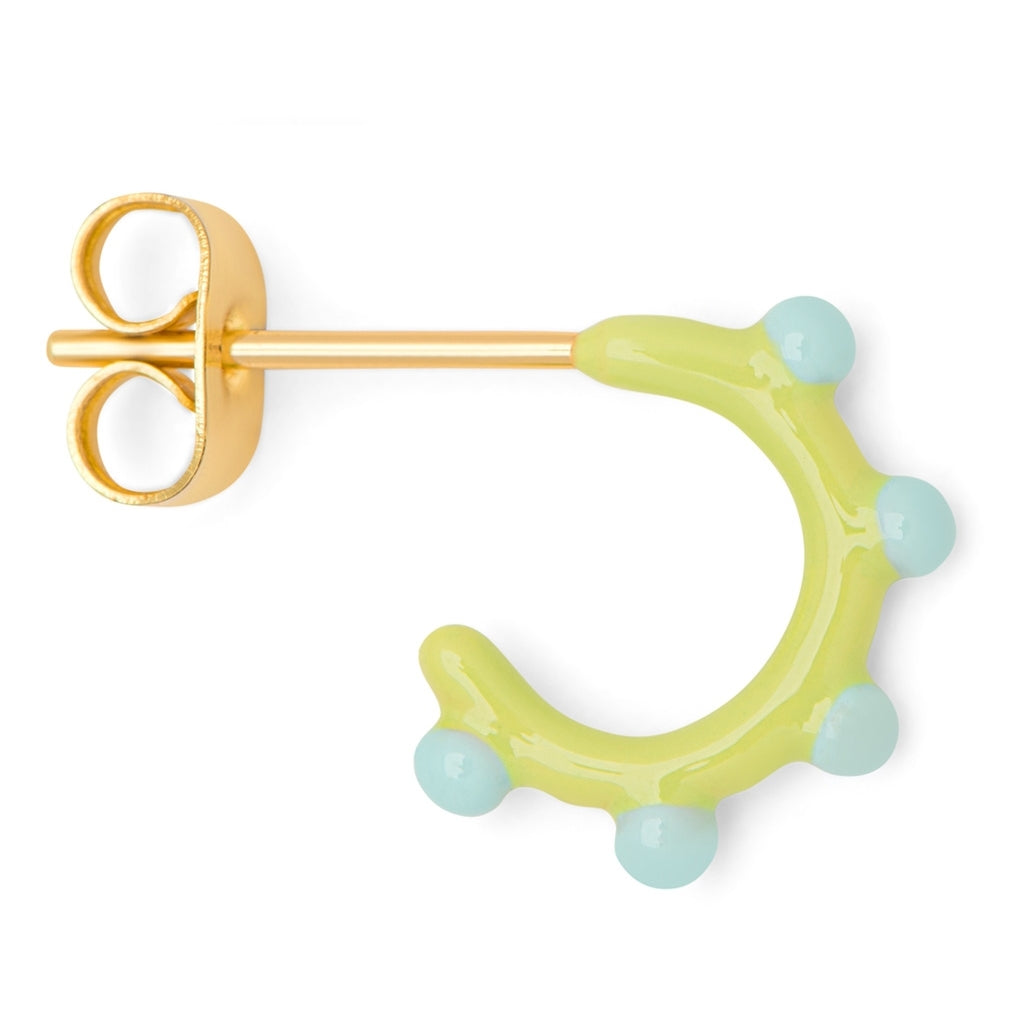 LULU Copenhagen Color Hoop Dot 1 st Hoops Mint - Silk Light Green