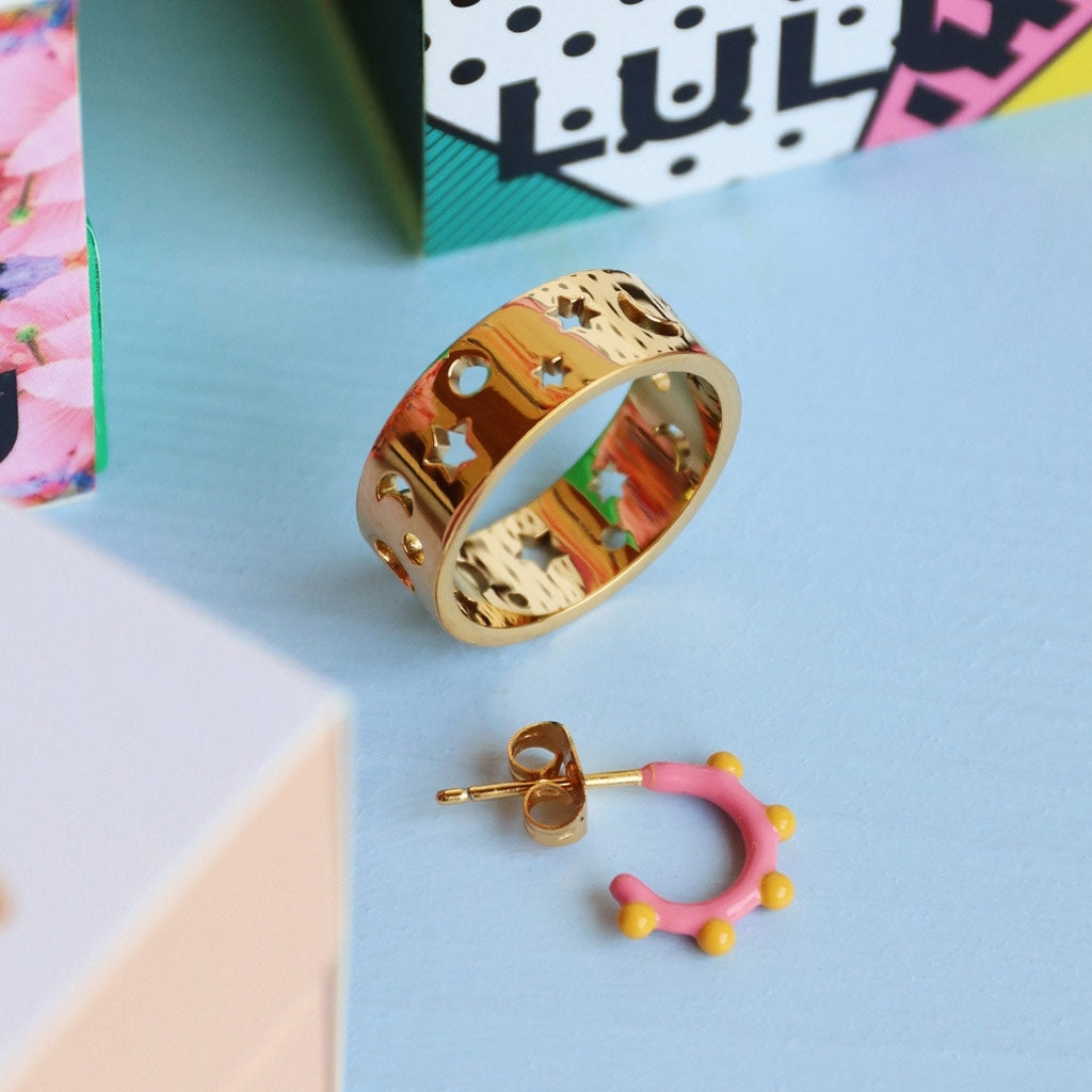 LULU Copenhagen Color Hoop Dot 1 st Hoops Rose - Sunflower