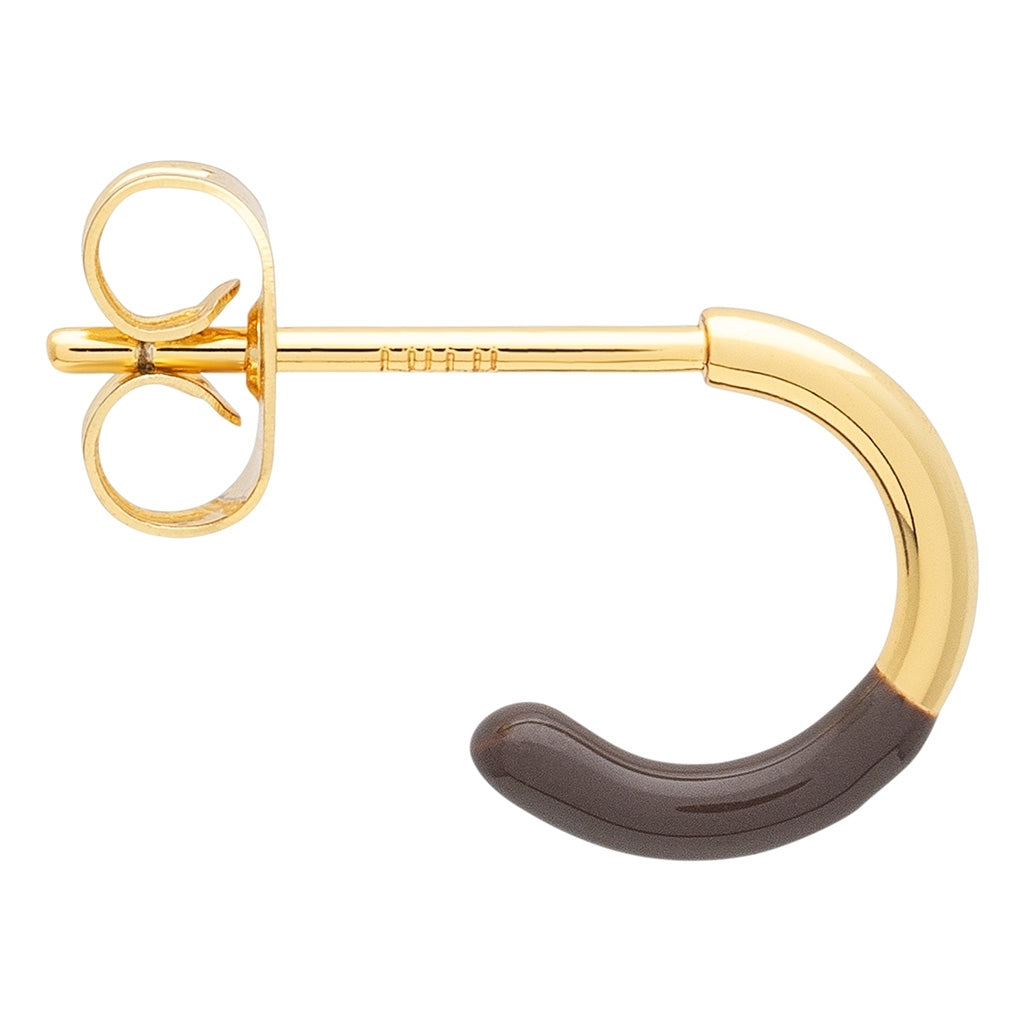LULU Copenhagen Color Hoop Half Dip 1 st guldpläterad Hoops Cocoa Powder