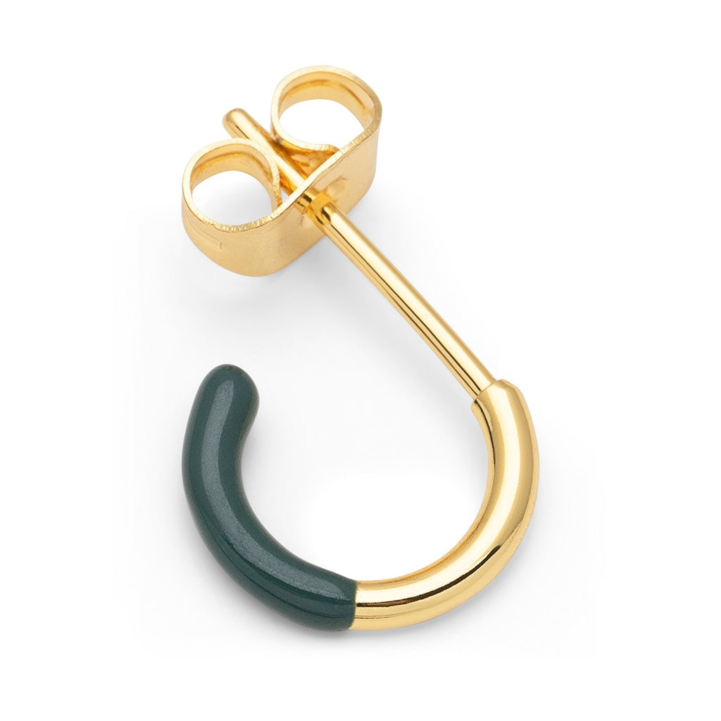 LULU Copenhagen Color Hoop Half Dip 1 st guldpläterad Hoops North Sea Green