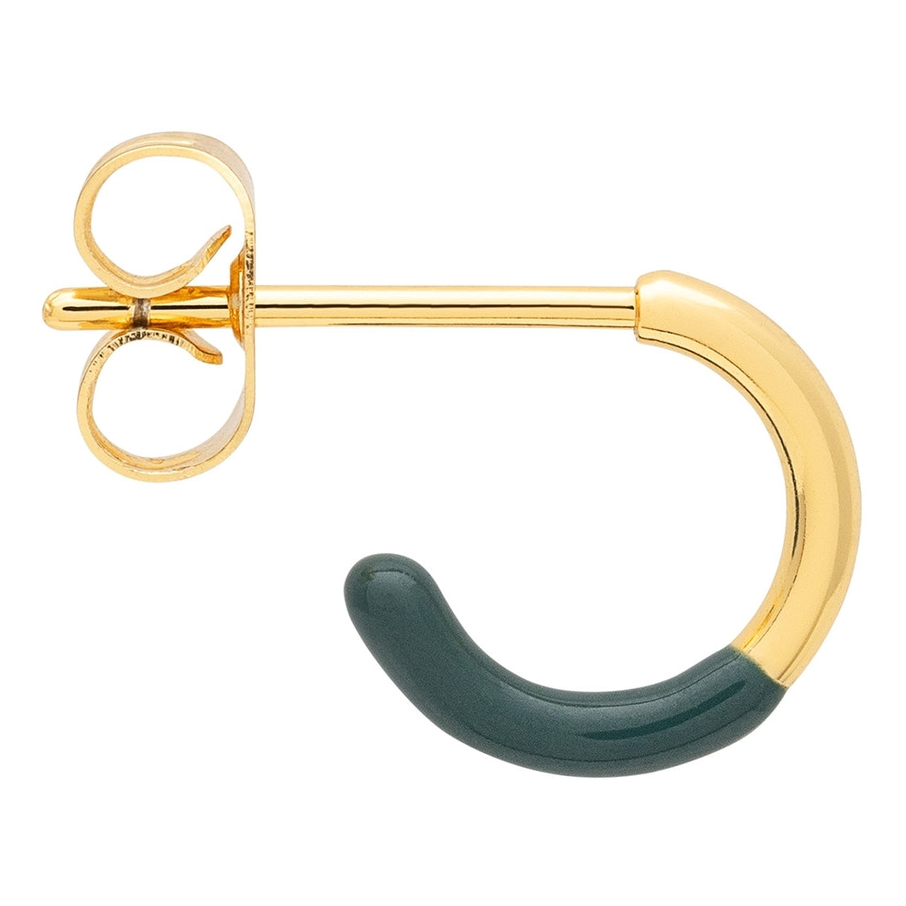 LULU Copenhagen Color Hoop Half Dip 1 st guldpläterad Hoops North Sea Green