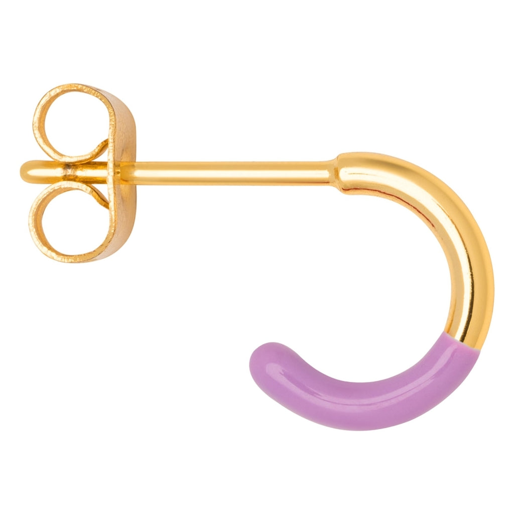 LULU Copenhagen Color Hoop Half Dip 1 st guldpläterad Hoops Warm Purple