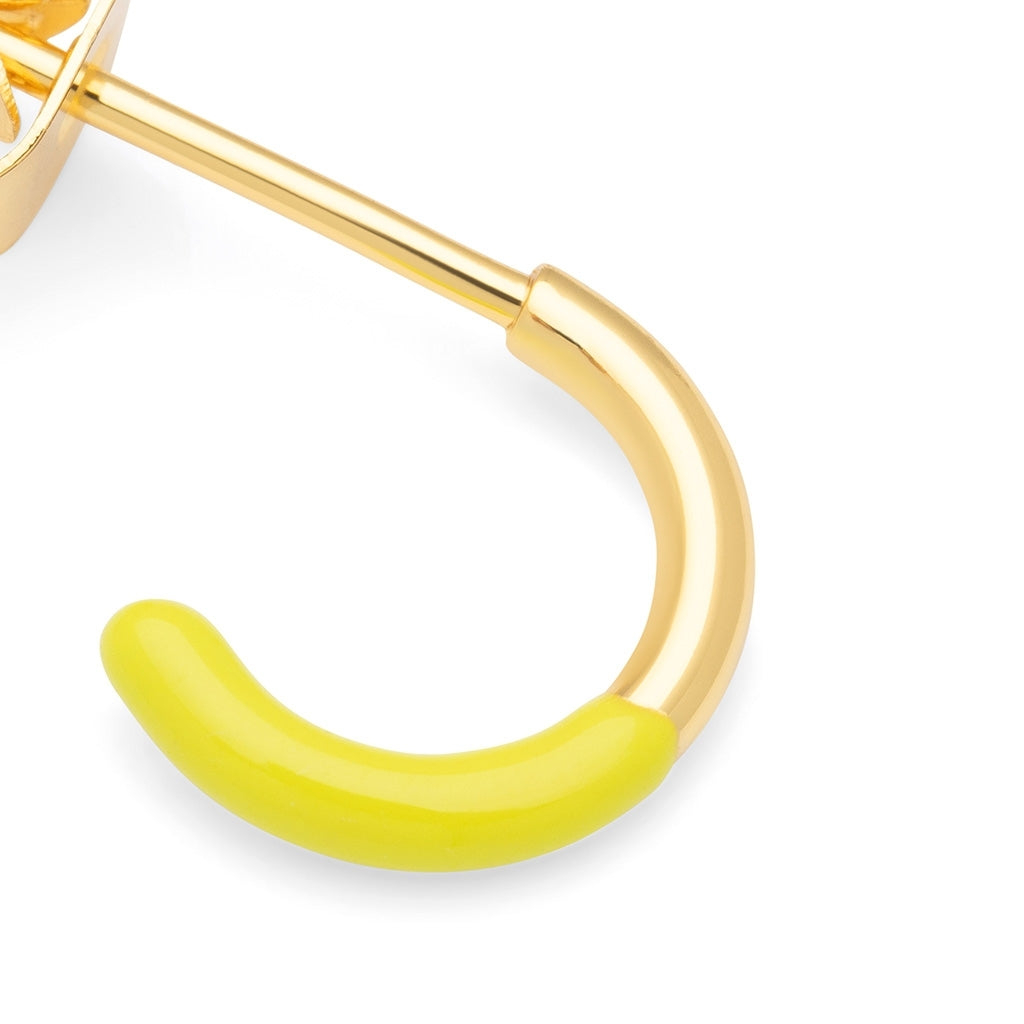 LULU Copenhagen Color Hoop Half Dip 1 st guldpläterad Hoops Wild Lime