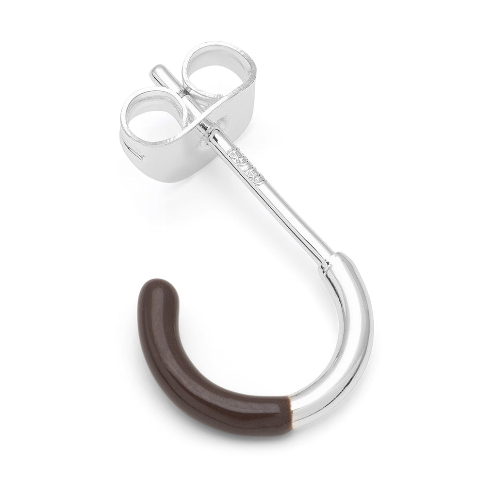 LULU Copenhagen Color Hoop Half Dip 1 st silverpläterad Hoops Cocoa Powder