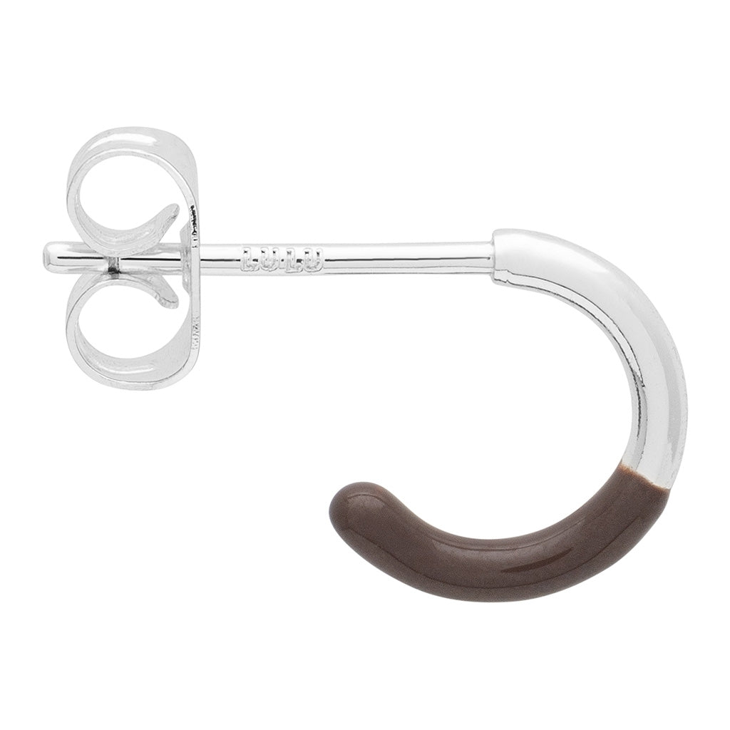 LULU Copenhagen Color Hoop Half Dip 1 st silverpläterad Hoops Cocoa Powder