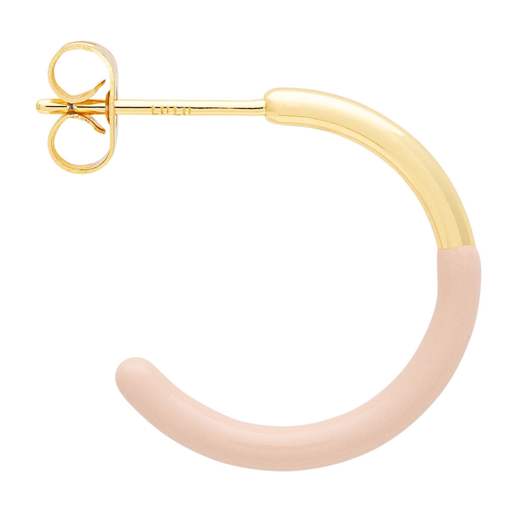 LULU Copenhagen Color Hoop half Dip Medium par - Guldpläterad mässing Hoops Dusty Peach