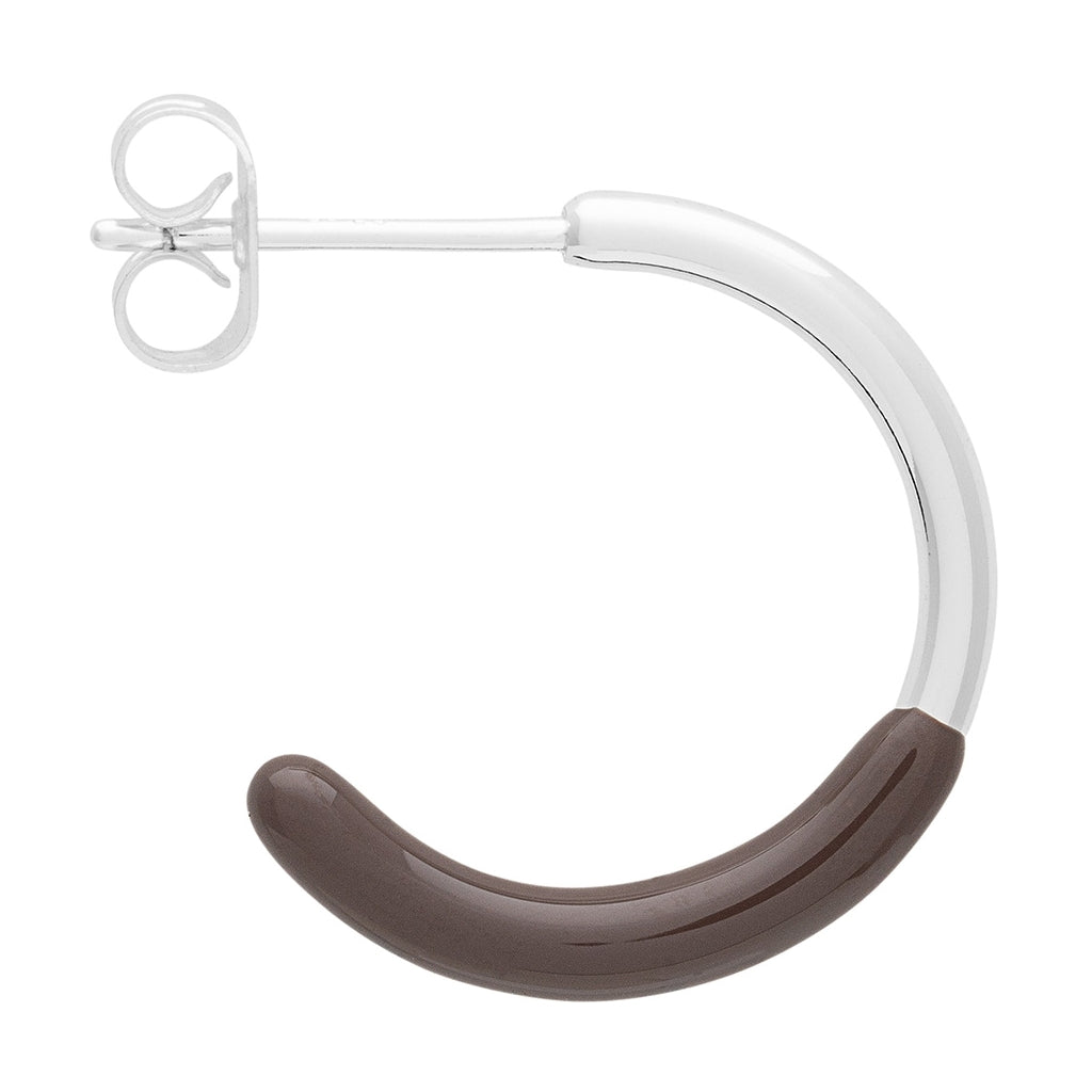 LULU Copenhagen Color Hoop half Dip Medium par - Silverplateräd Hoops Cocoa Powder