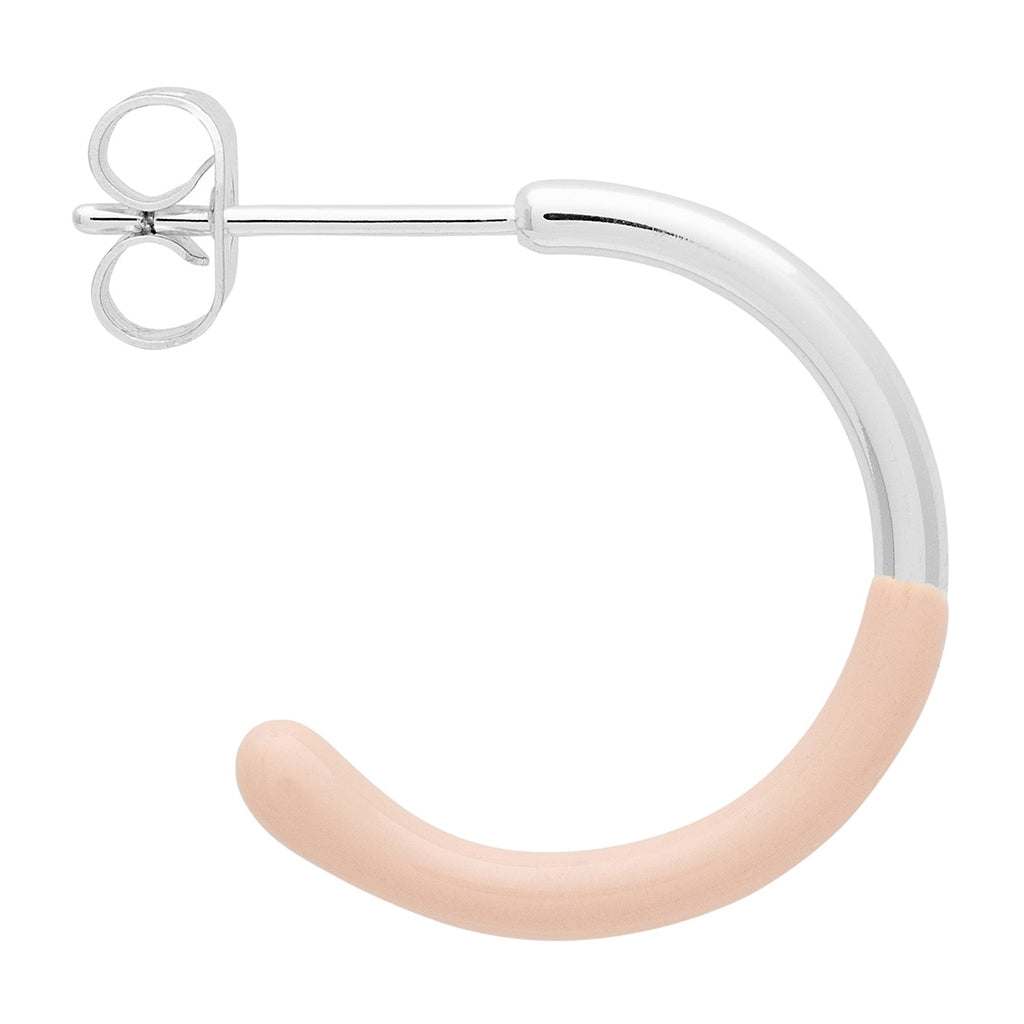LULU Copenhagen Color Hoop half Dip Medium par - Silverplateräd Hoops Dusty Peach