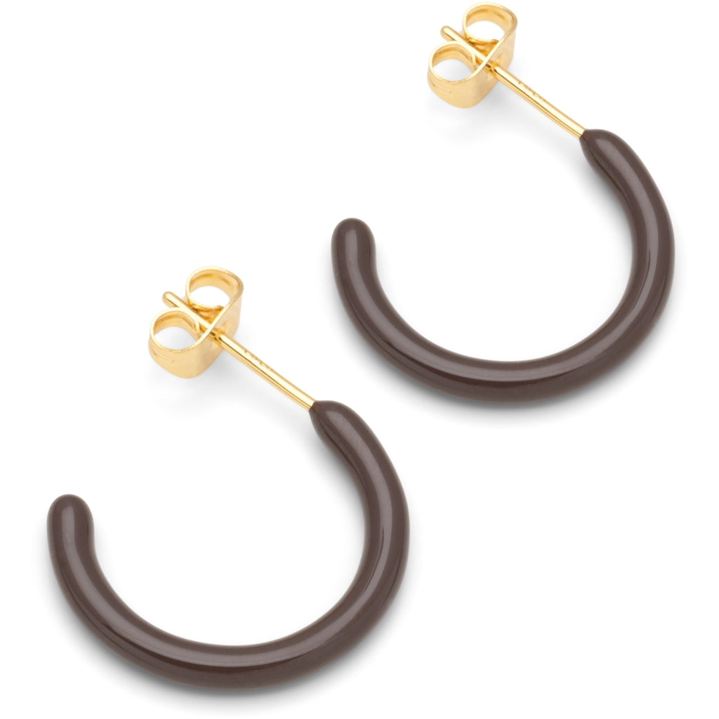 LULU Copenhagen Color Hoops Medium par Hoops Cocoa Powder
