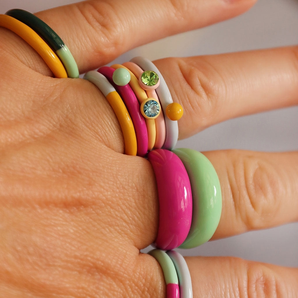 LULU Copenhagen Color Ring Chunky Rings Coconut Milk