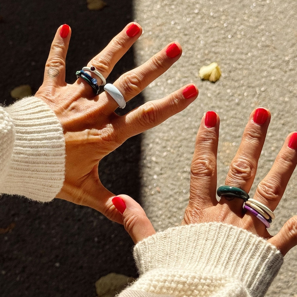 LULU Copenhagen Color Ring Chunky Rings North Sea Green