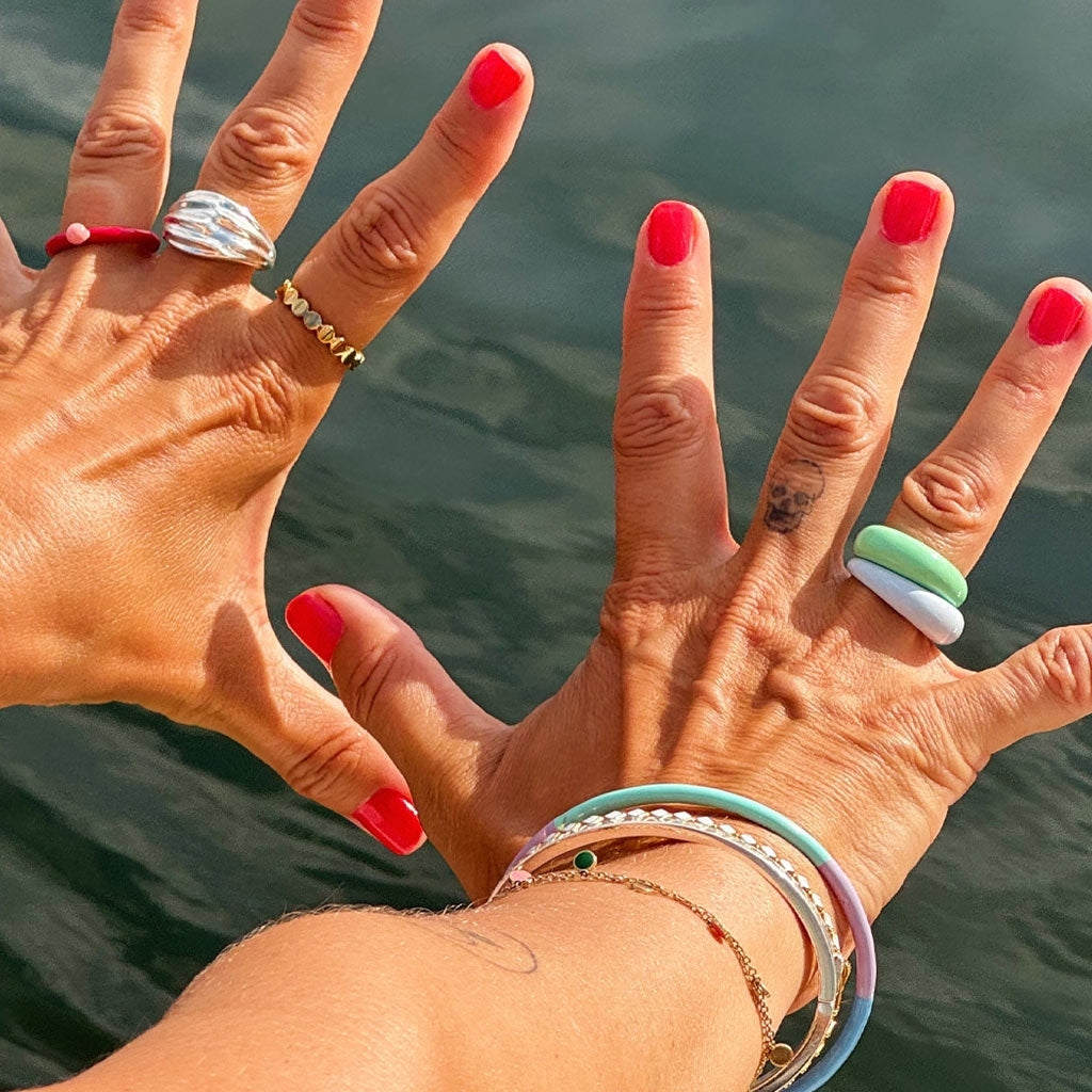 LULU Copenhagen Color Ring Chunky Rings Seasalt Green
