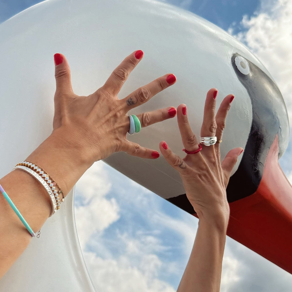 LULU Copenhagen Color Ring Chunky Rings Seasalt Green
