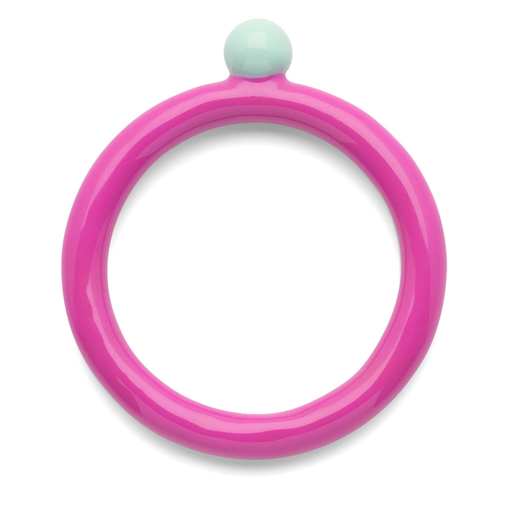 LULU Copenhagen Color Ring Top Rings Electric Fuchsia Pink/Mint