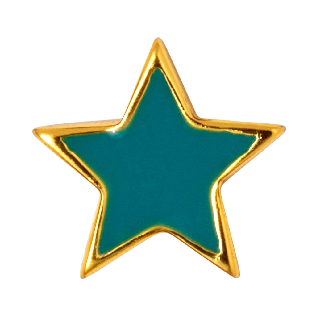 LULU Copenhagen Color Star örhänge 1 st guldpläterad Ear stud, 1 pcs Petrol