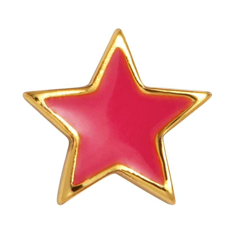 LULU Copenhagen Color Star 1 st guldpläterad Ear stud, 1 pcs Pink