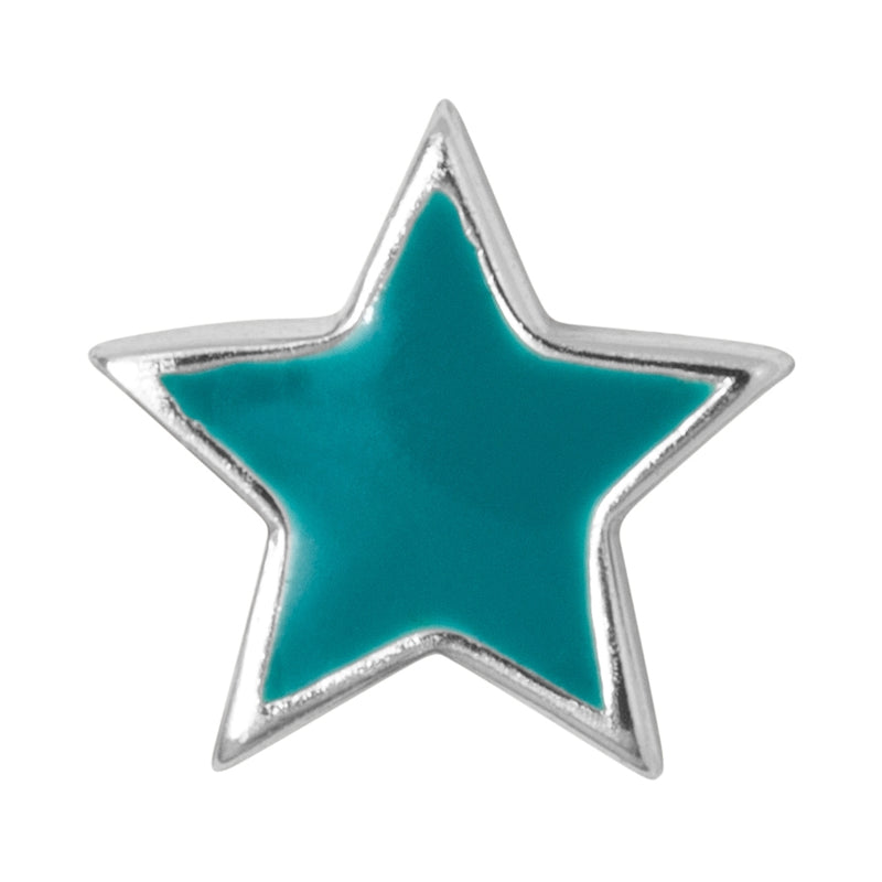 LULU Copenhagen Color Star 1 st silver Ear stud, 1 pcs Petrol