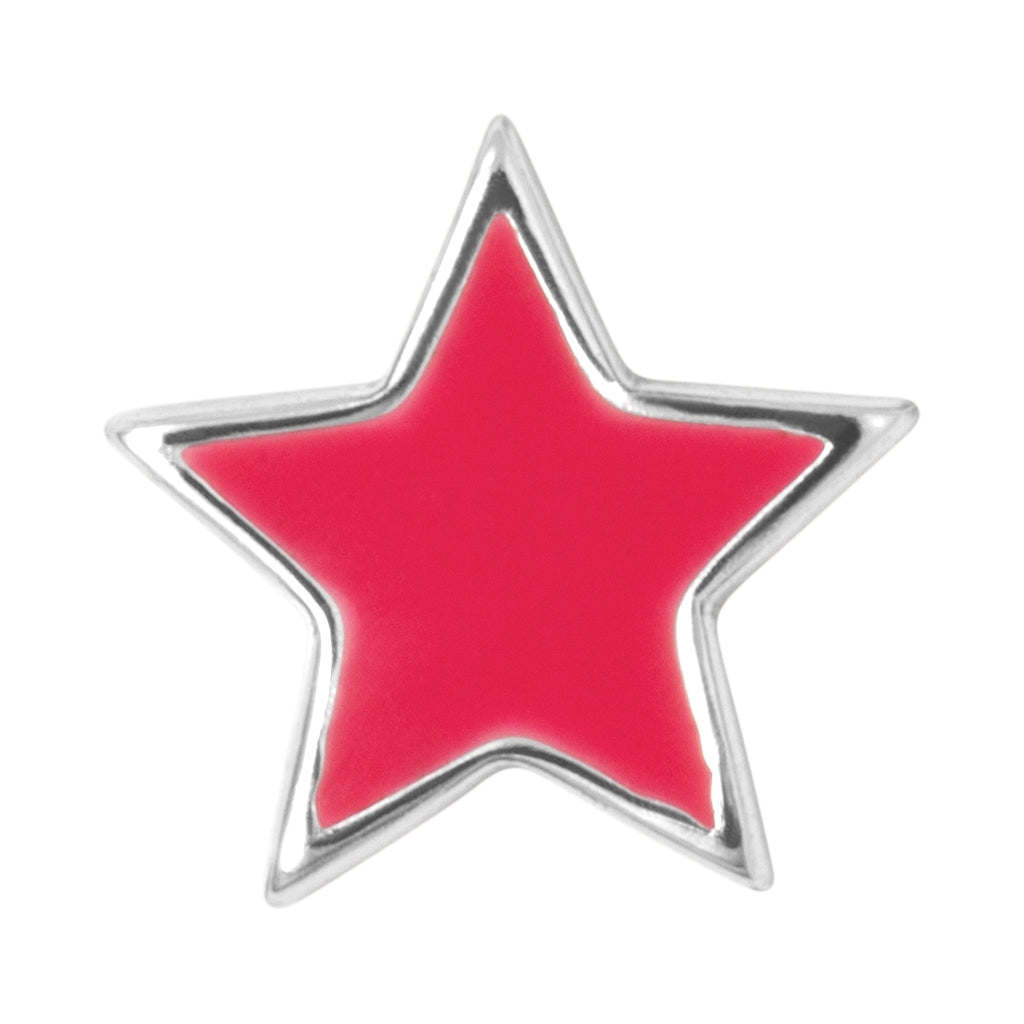 LULU Copenhagen Color Star örhänge 1 st silver Ear stud, 1 pcs Pink