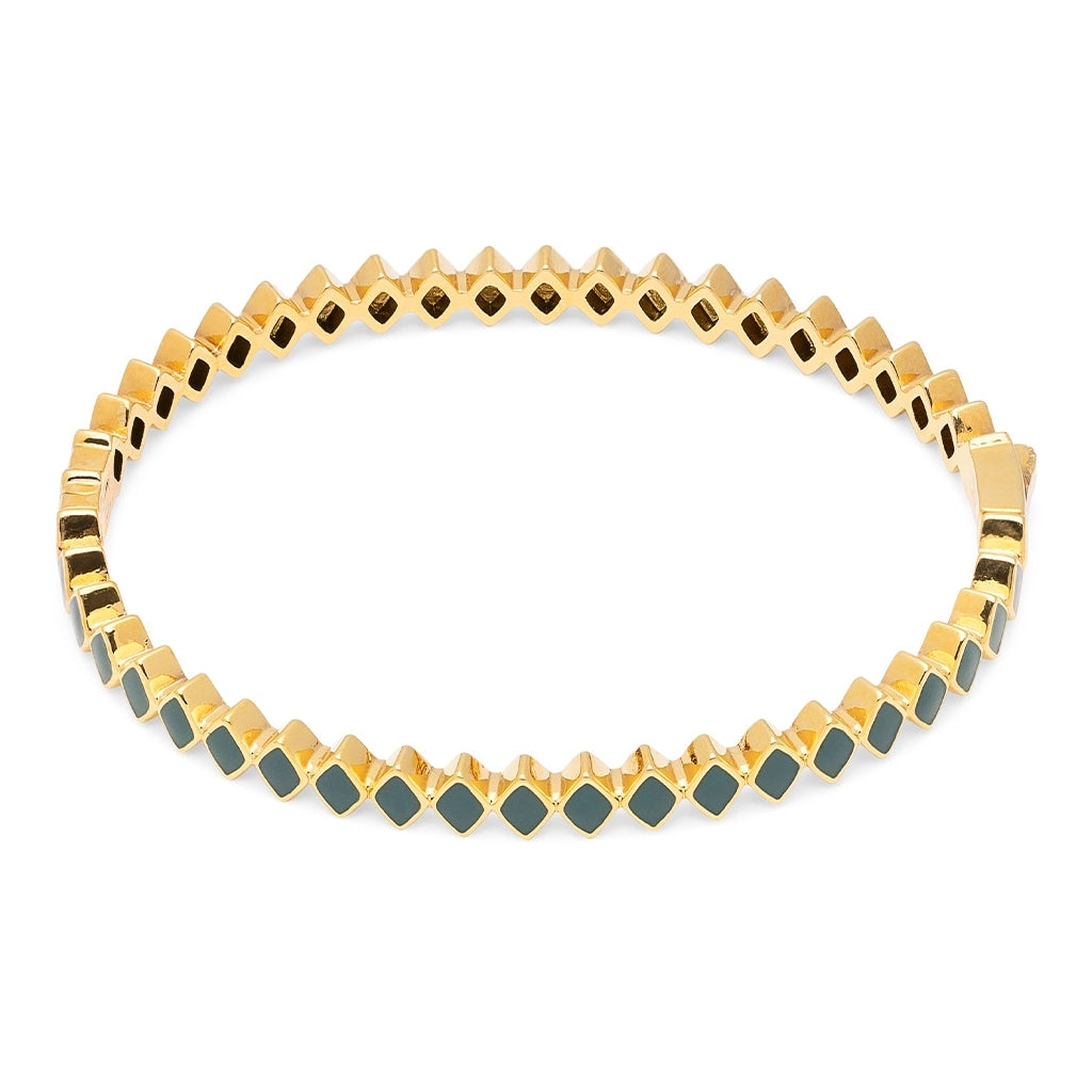 LULU Copenhagen Confetti Bangle - Guldplateräd Bracelets North Sea Green