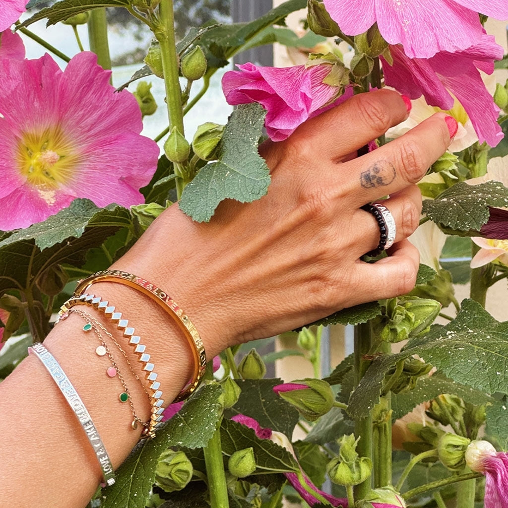 LULU Copenhagen Confetti Bangle - Guldplateräd Bracelets Skyride Blue