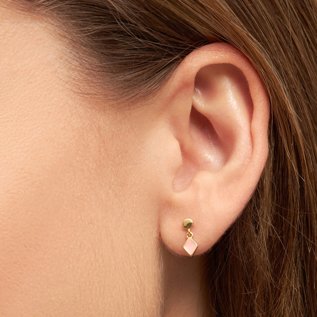 LULU Copenhagen Confetti Dangling örhänge 1 st guldpläterad Ear stud, 1 pcs Burnt Coral