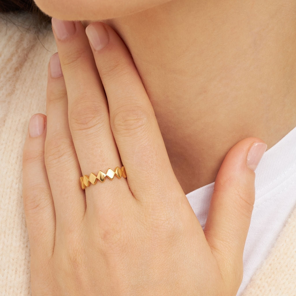 LULU Copenhagen Confetti Ring 18K guldpläterat silver Rings Guldpläterad