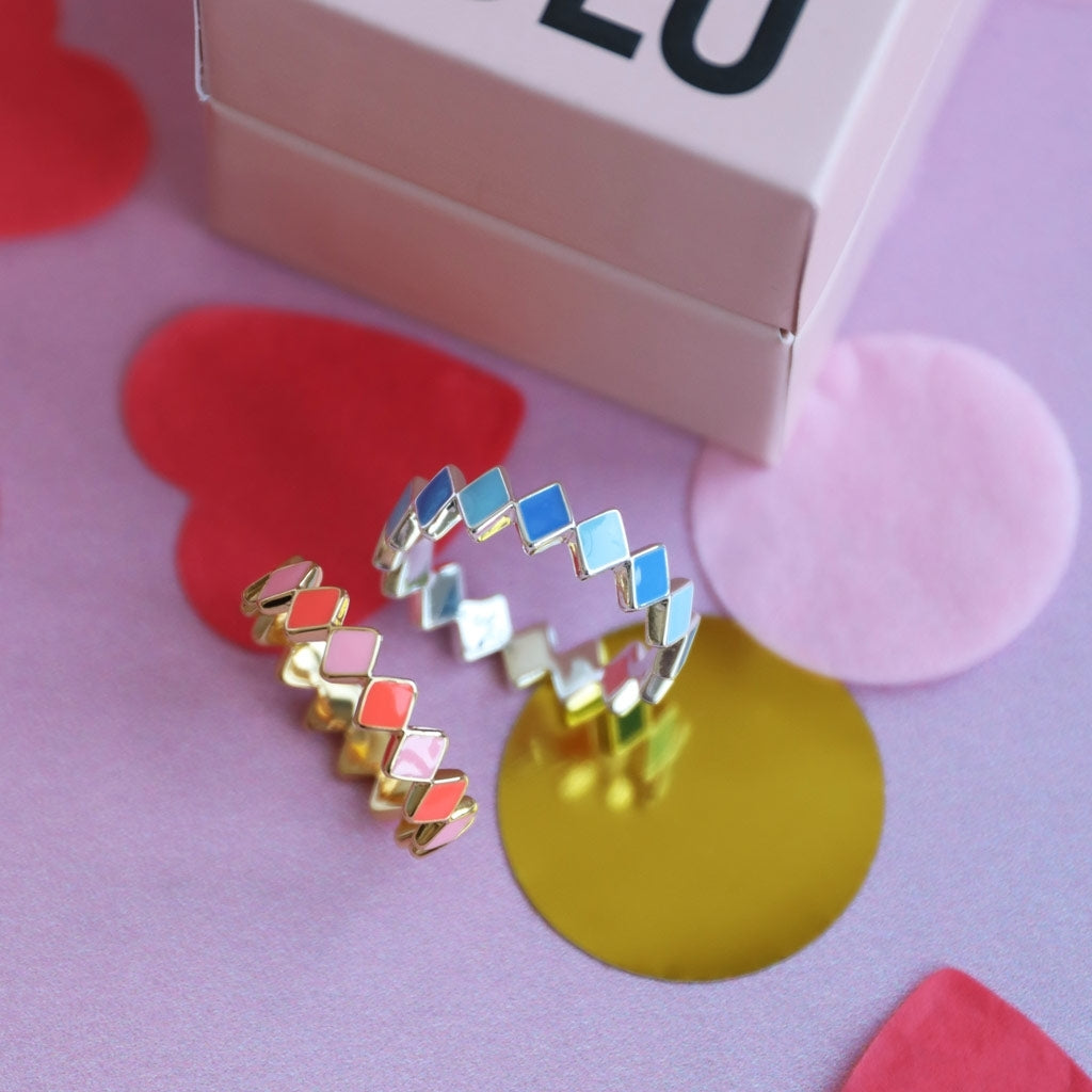 LULU Copenhagen Confetti Ring guldpläterad Rings Pink