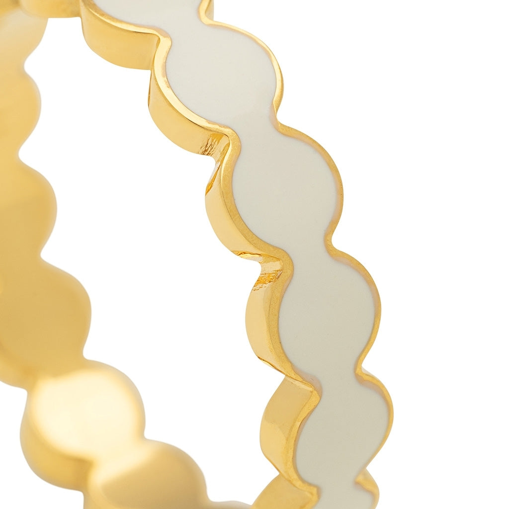 LULU Copenhagen Connected Circles Ring Rings Coconut Milk
