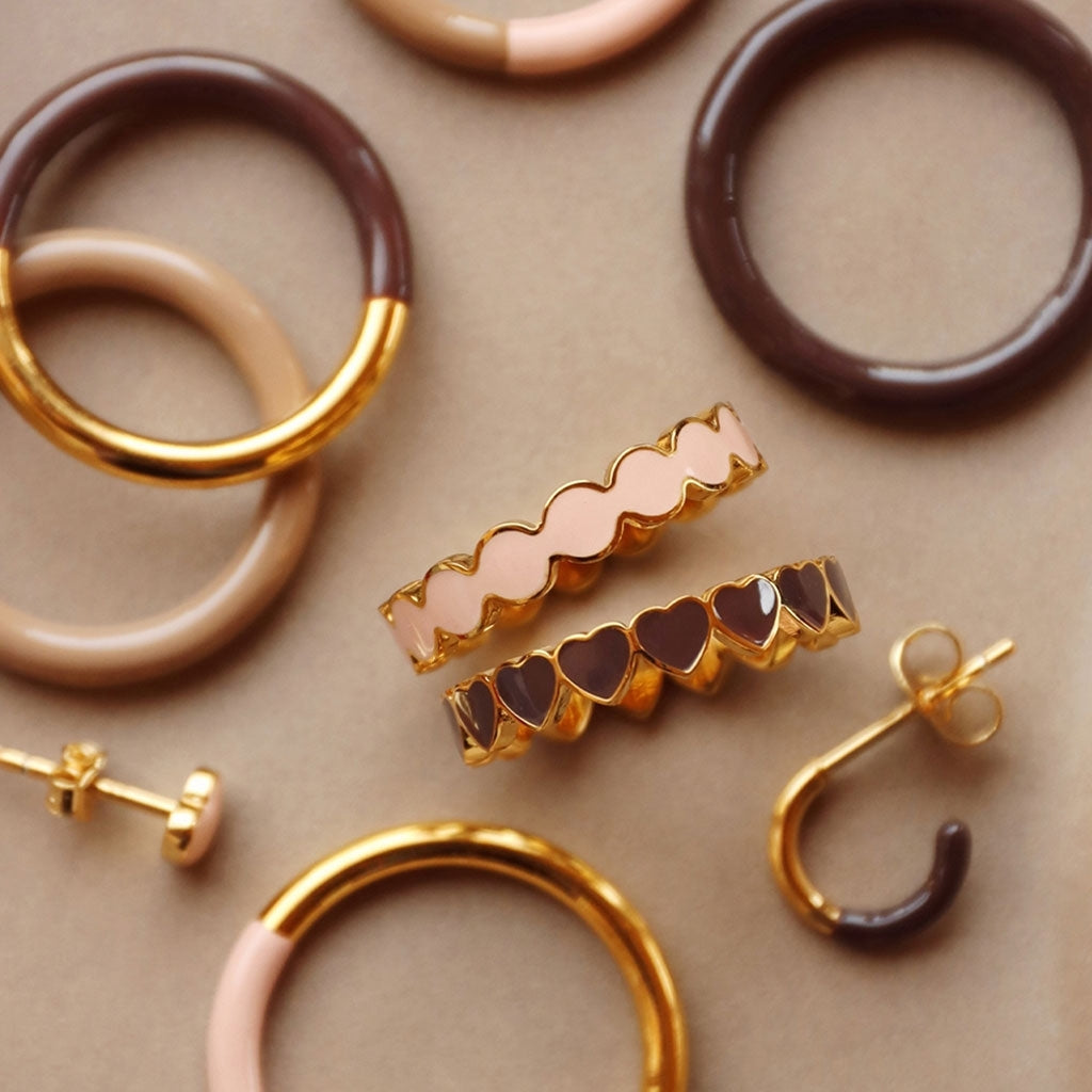 LULU Copenhagen Connected Circles Ring Rings Dusty Peach