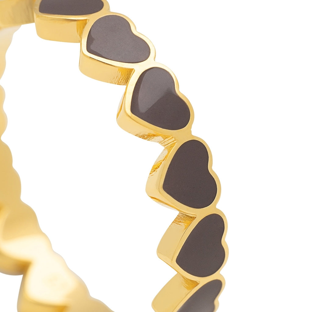 LULU Copenhagen Connected Hearts Ring Rings Cocoa Powder
