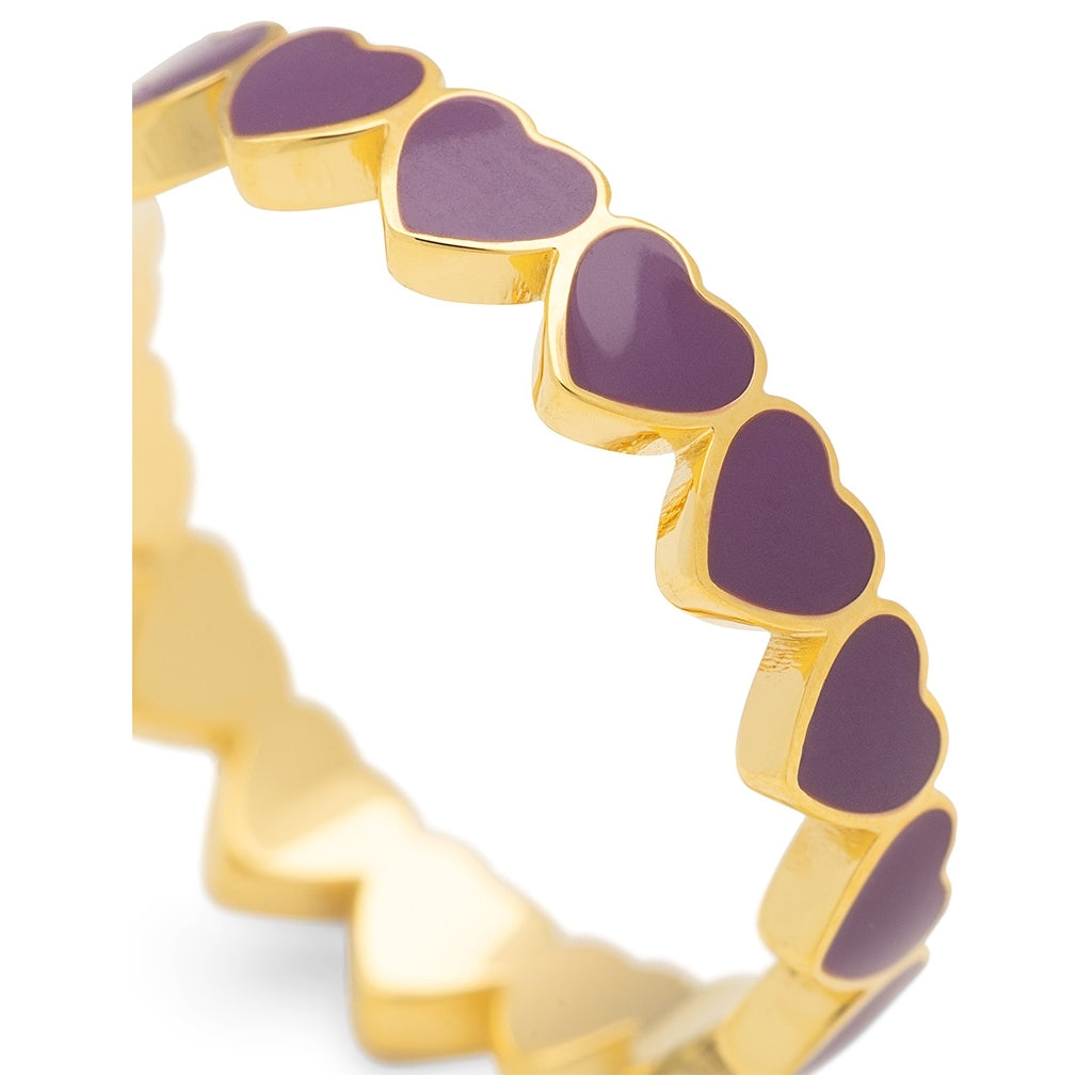 LULU Copenhagen Connected Hearts Ring Rings Purple Harvest