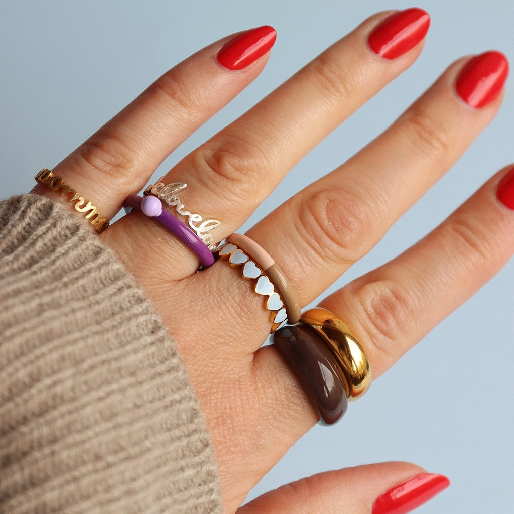 LULU Copenhagen Connected Hearts Ring Rings Skyride Blue
