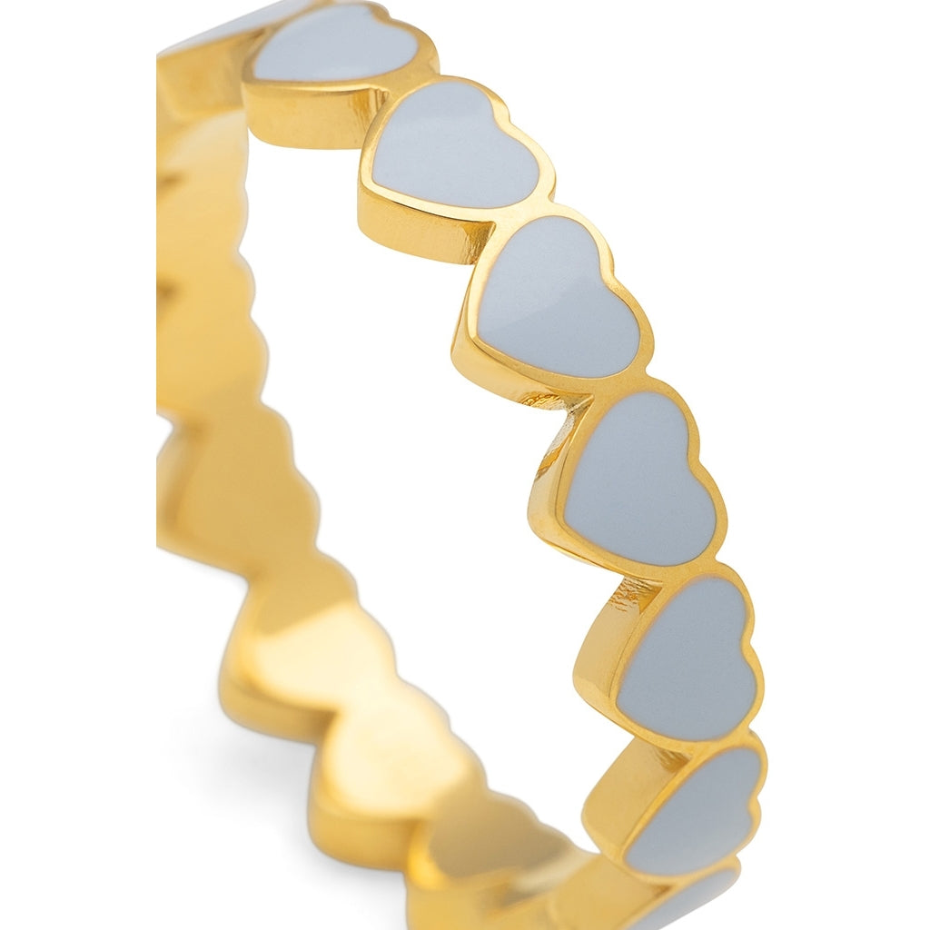 LULU Copenhagen Connected Hearts Ring Rings Skyride Blue