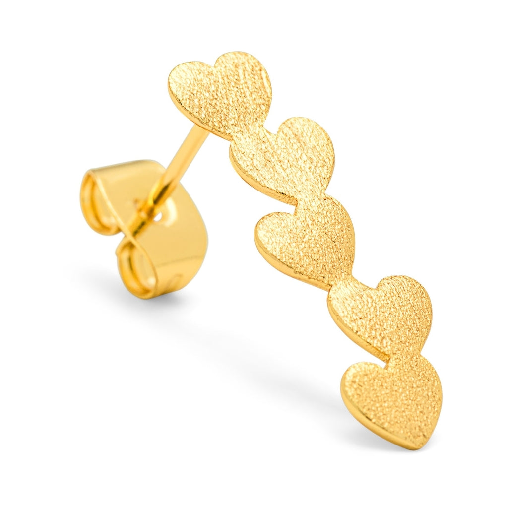LULU Copenhagen Connected Hearts örhänge 1 st Ear stud, 1 pcs Guldpläterad