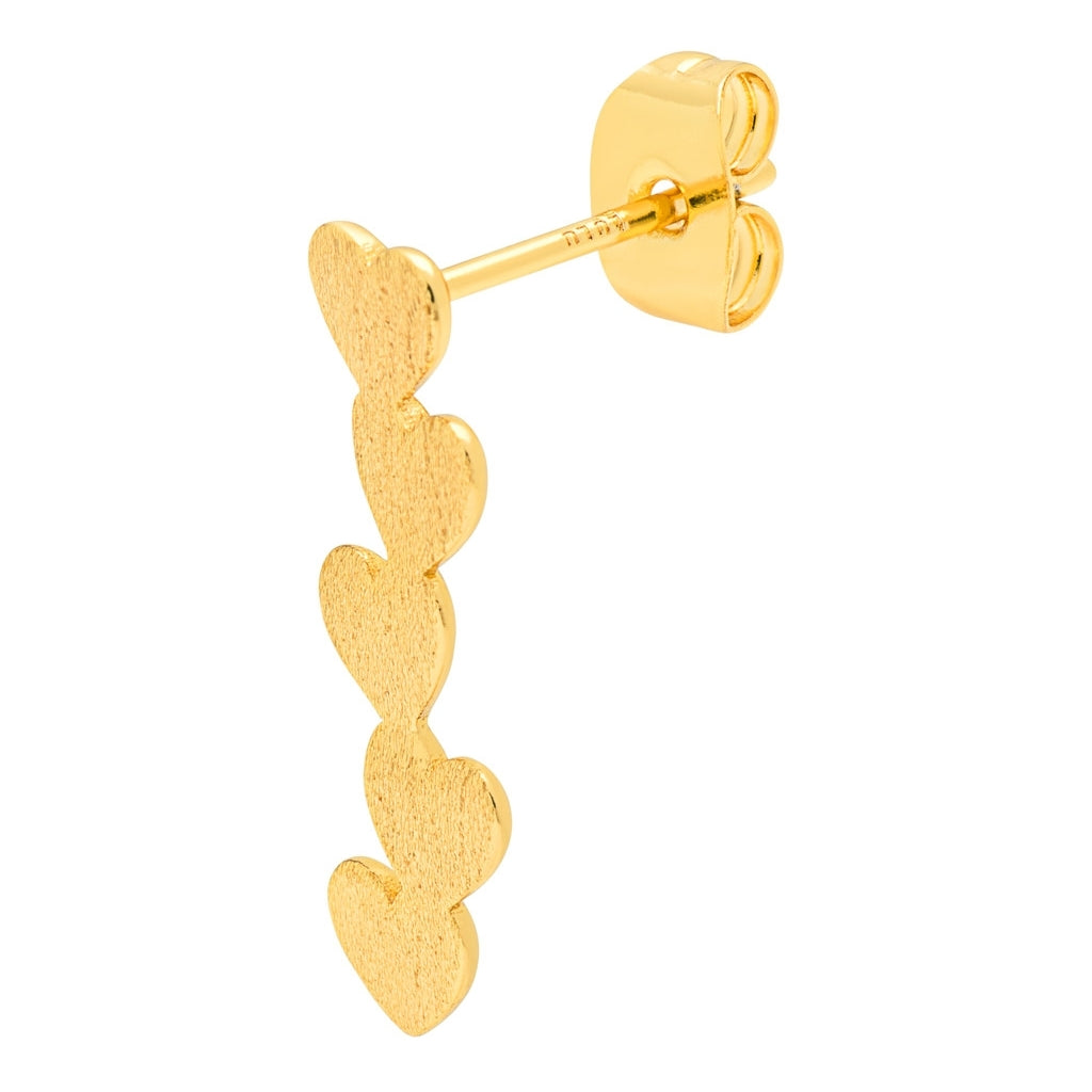 LULU Copenhagen Connected Hearts örhänge 1 st Ear stud, 1 pcs Guldpläterad