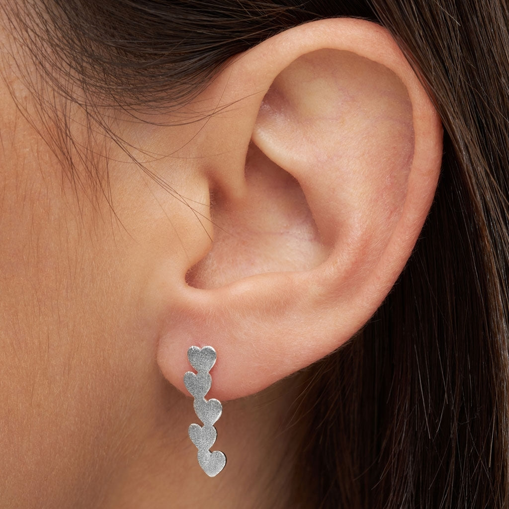 LULU Copenhagen Connected Hearts örhänge 1 st Ear stud, 1 pcs Silver Plated