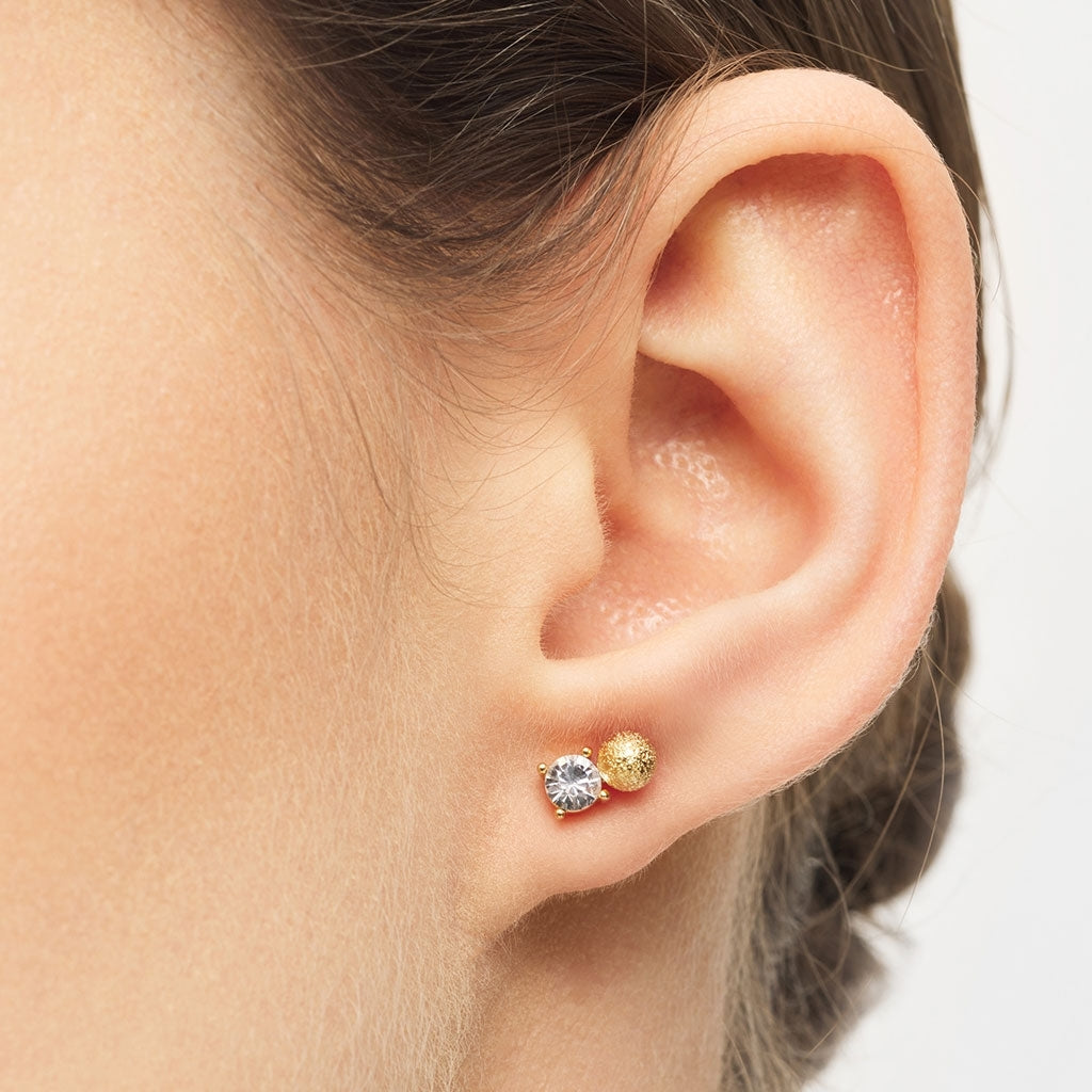 LULU Copenhagen Diamond Eye 1 st Ear stud, 1 pcs Gold Plated/Crystal