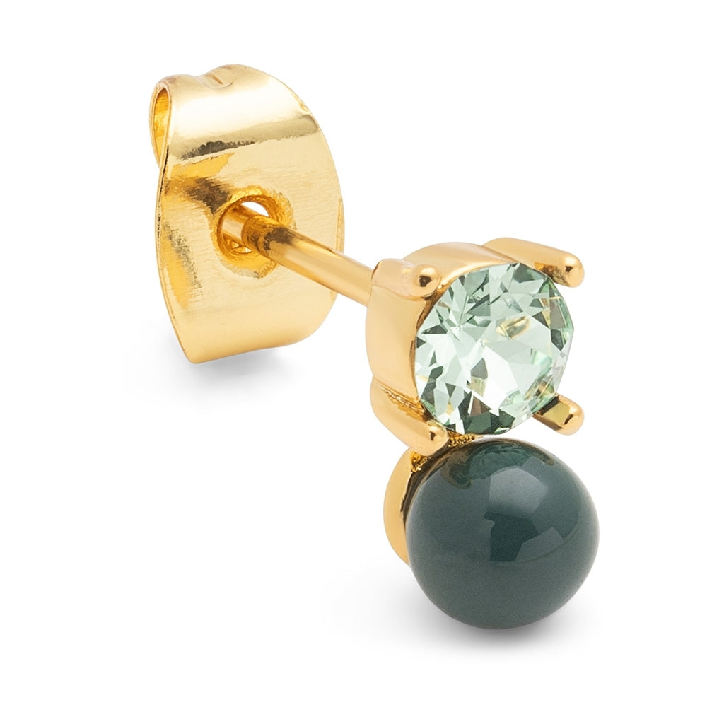LULU Copenhagen Diamond Eye 1 st Ear stud, 1 pcs North sea green/Chrysolite