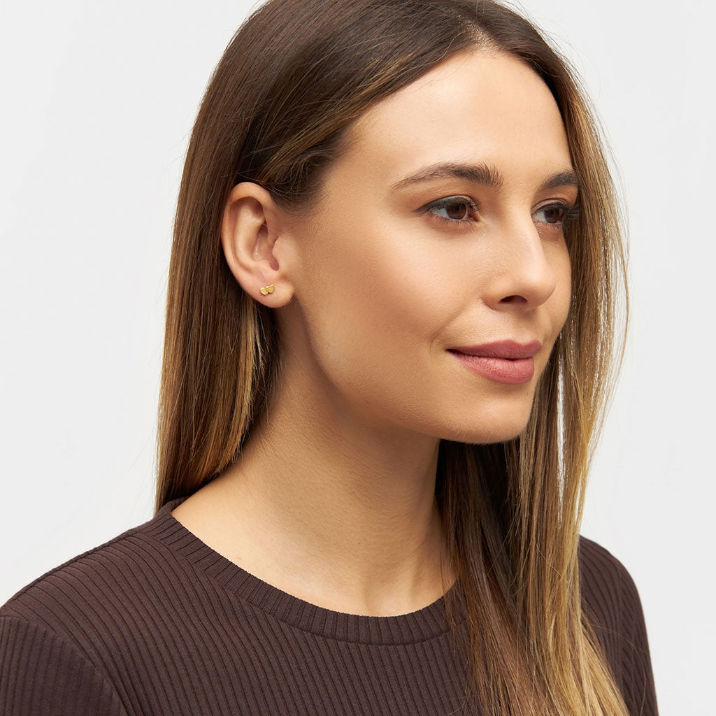 LULU Copenhagen Domino Hearts 2 örhänge 1 st Ear stud, 1 pcs Guldpläterad