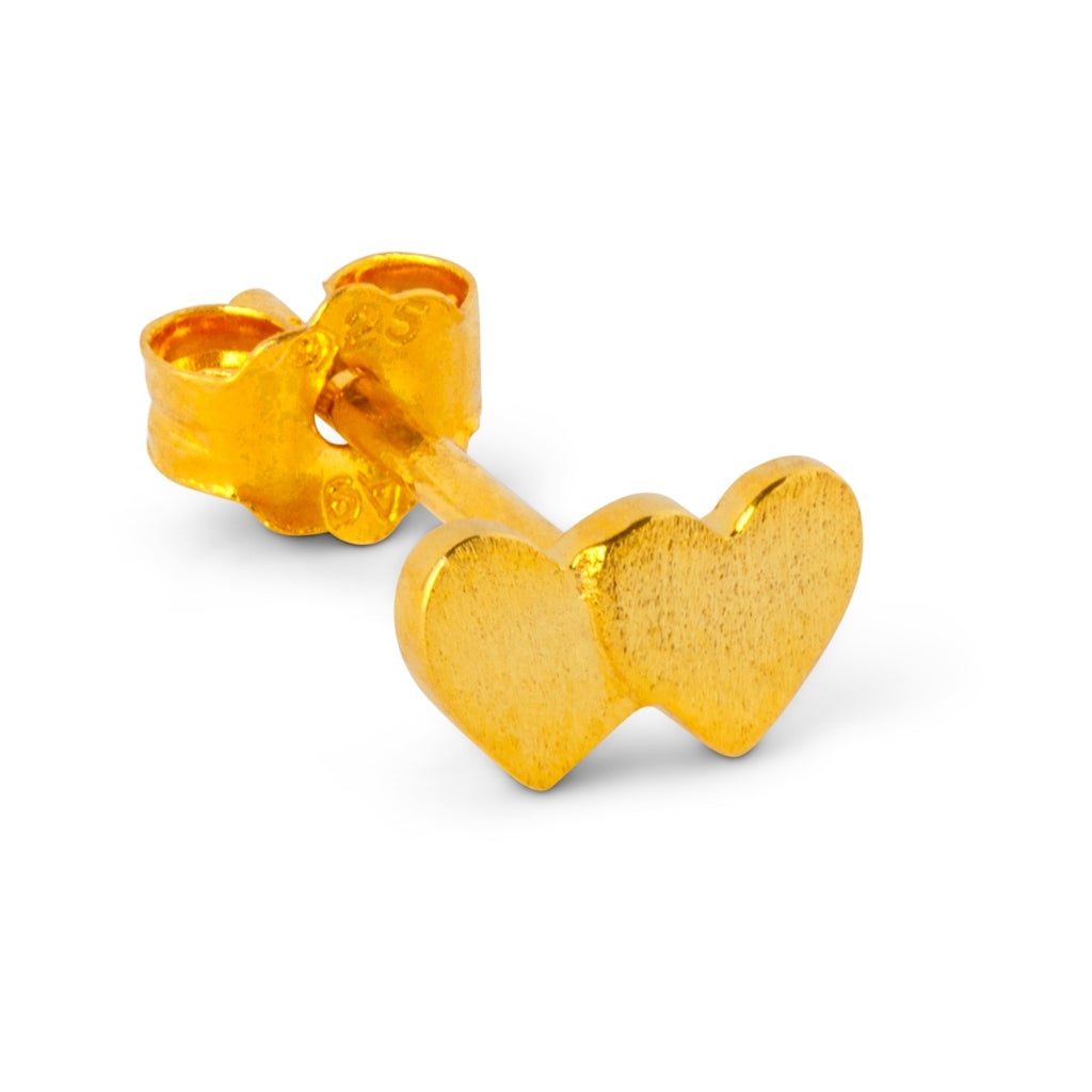 LULU Copenhagen Domino Hearts 2 örhänge 1 st Ear stud, 1 pcs Guldpläterad