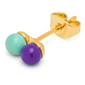 Double Color Ball örhänge 1 st - Deep Purple - Mint