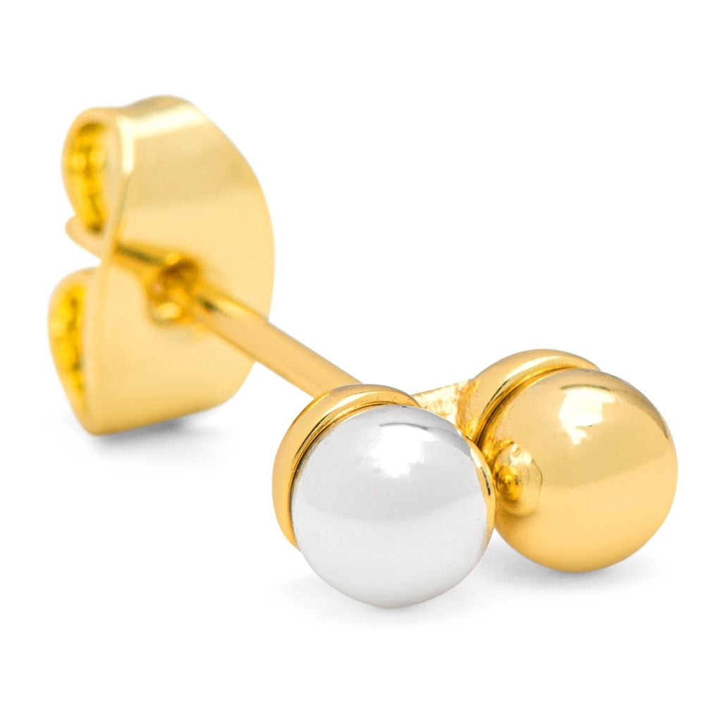 LULU Copenhagen Double Color Ball örhänge 1 st Ear stud, 1 pcs Gold-Silver