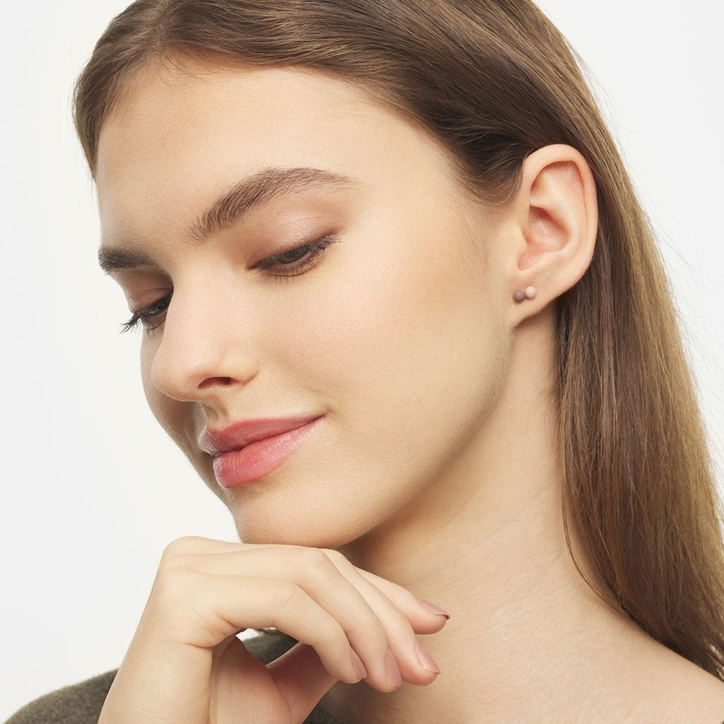 LULU Copenhagen Double Color Ball örhänge 1 st Ear stud, 1 pcs Mocha Mousse/Dusty Peach