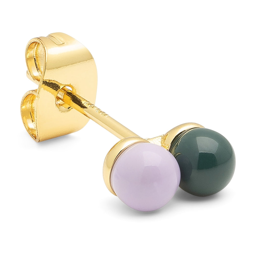 LULU Copenhagen Double Color Ball örhänge 1 st Ear stud, 1 pcs North Sea Green/Purple