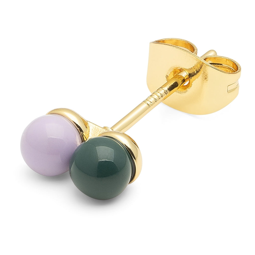 LULU Copenhagen Double Color Ball örhänge 1 st Ear stud, 1 pcs North Sea Green/Purple