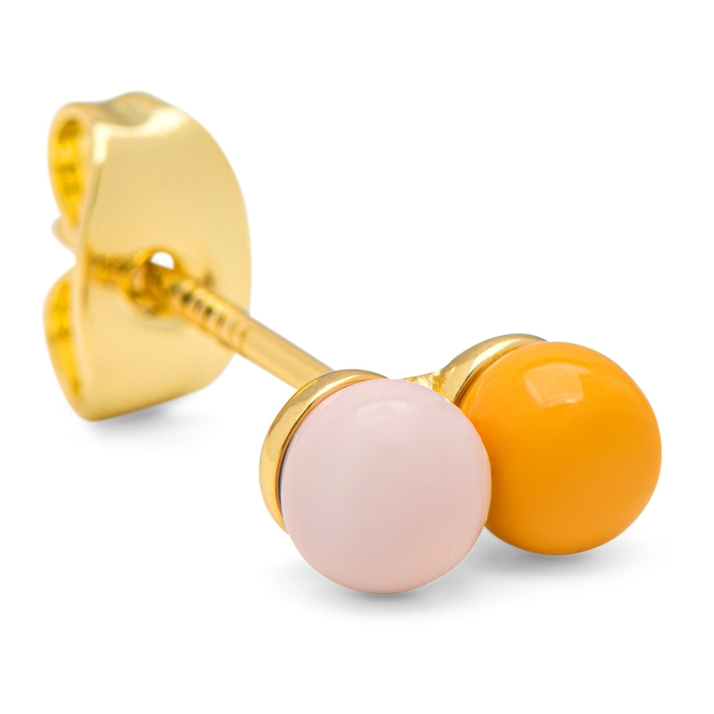 LULU Copenhagen Double Color Ball örhänge 1 st Ear stud, 1 pcs Silk Light Pink - Sunflower
